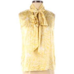 CAbi yellow silk blouse